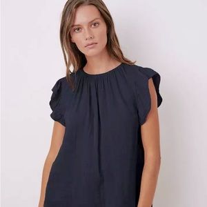 Velvet Graham & Spencer Kaia Cotton Gauze Blouse Flutter Cap Sleeve small